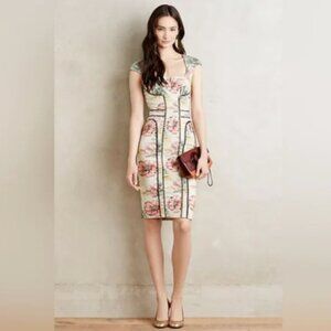 Byron Lars Beauty Mark Floral Brocade Garden Sheath Dress 6 Petite